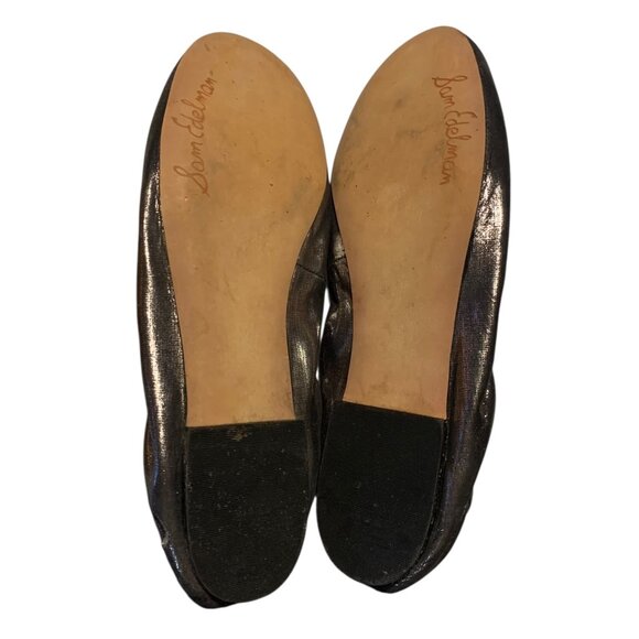 SAM EDELMAN Pewter Gray Felicia Bow Accent Women's Ballet Flats 9.5M - Picture 7 of 8